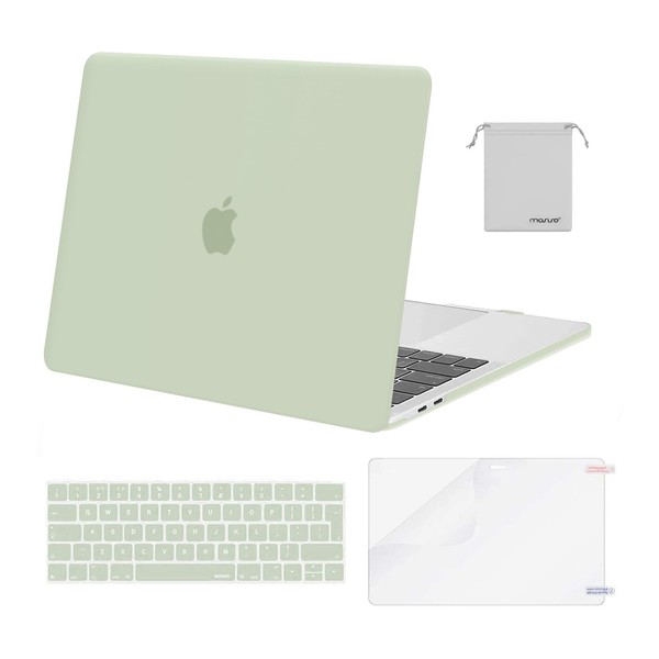 MOSISO Compatible with MacBook Pro 13 inch Case M2 M1 2024 2023-2016 A2338 A2289 A2251 A2159 A1989 A1706 A1708, Plastic Hard Shell&Keyboard Cover Skin&Screen Protector&Storage Bag, Sage Green