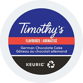 Timothy's World Coffee, German Chocolate Cake, K-Cup Portion Pack for Keurig K-Cup Brewers 24-Count (Pack of 2)