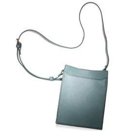 Blue SINCERE MP1 Smartphone Pouch, Genuine Leather, Cross-body Vertical Bag, Smartphone Pochette, Women's, Lightweight, Mini Smartphone Shoulder Bag, blue (sky blue)