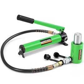 Newhai Hydraulic Porta Power Kit 10 ton Hydraulic Ram Jack + cp-180 Hand Pump Hydraulic Lifting Cylinder Tool Retract Automatically for Industrial Factory DIY Use