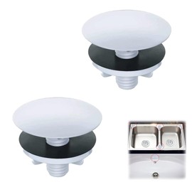 GIONAR 2 PCS Kitchen Sink Hole Covers, 50mm Stainless Steel Sink Blanking Cap, Kitchen Sink Tap Hole Stopper, Faucet Hole Cover for Bathroom & Countertop（White,49mm）