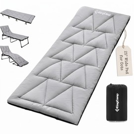 KingCamp Cot Mattress Topper, Comfortable Cot Pad, Grey
