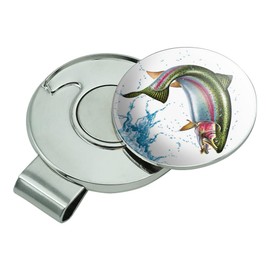 Rainbow Trout Fishing 7 Golf Hat Clip With Magnetic Ball Marker