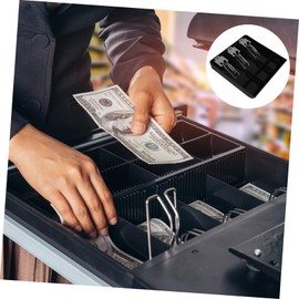 Operitacx Cash Box Divided Compartments Key Deposit Box Money Box for Cash Cash Register Drawer Tray Store Organizer