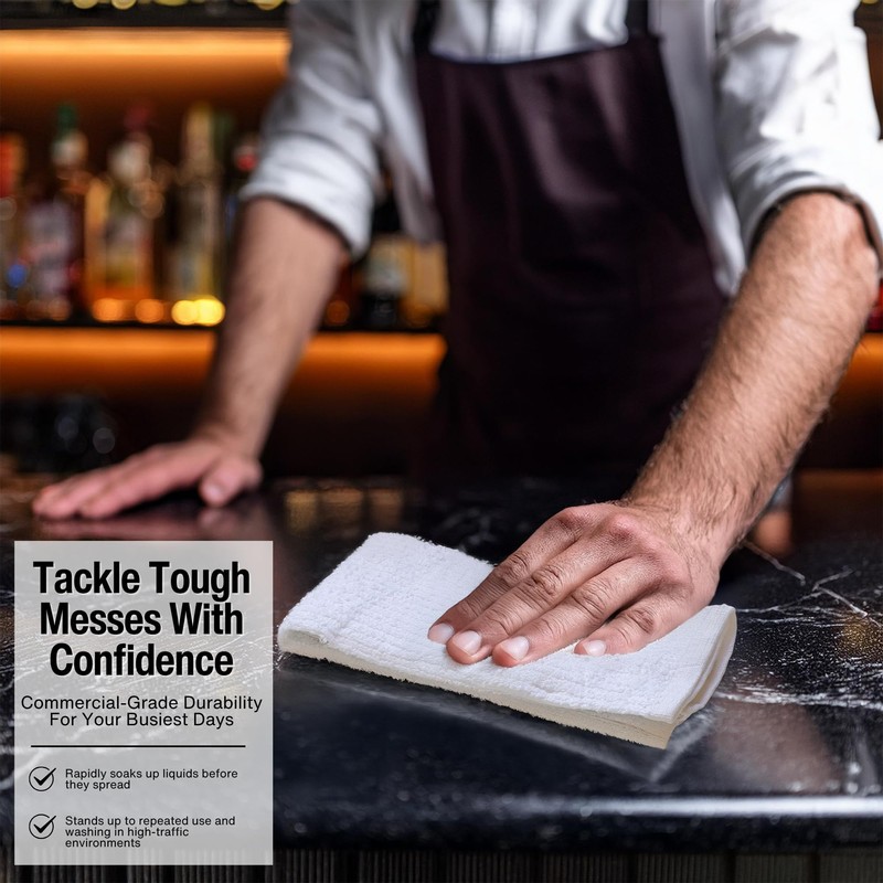 Bar Mop Cleaning Kitchen Dish Cloth Towels,100% Cotton, Machine Washable,