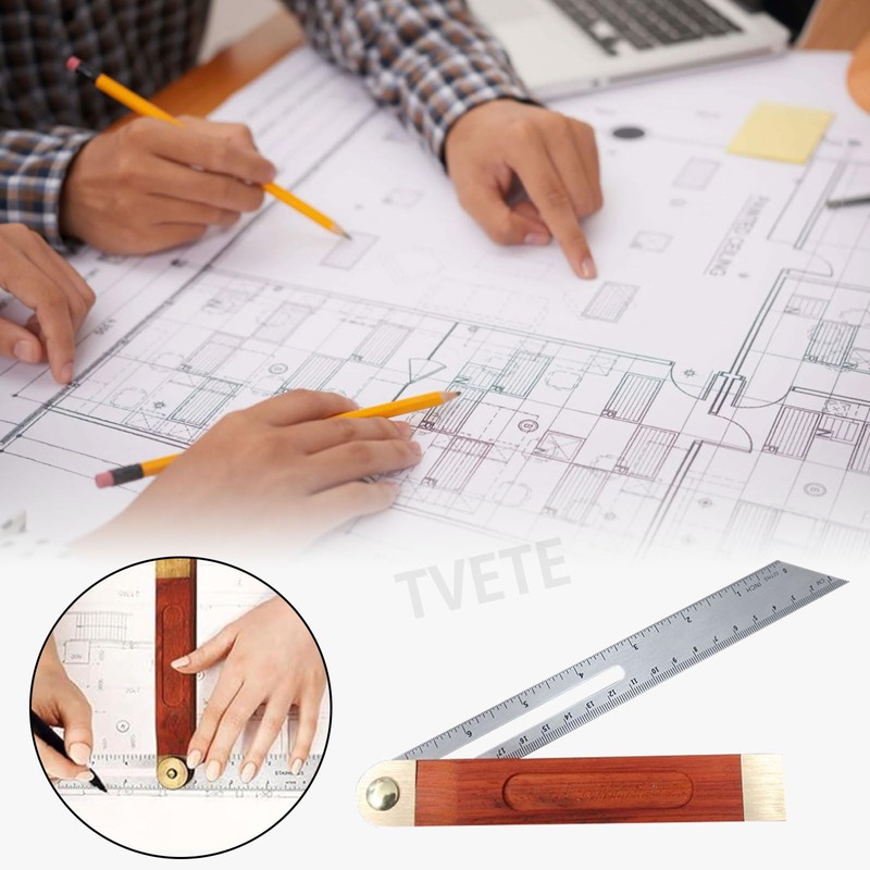 TVETE Bevel Angle Finder T Bevel Gauge Angle Protractor T-Ruler