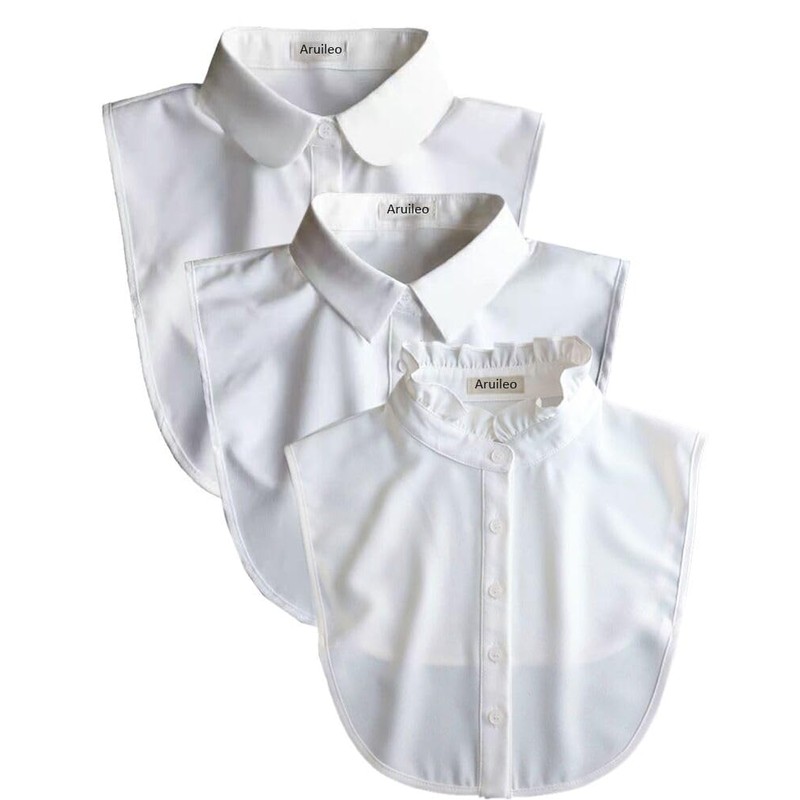 3 Packs Cotton Fake Collar Detachable Dickey Collar Blouse Half