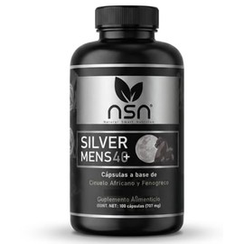 NSN  Silver Mens  Suplemento para hombres 40  Ciruelo Africano, Ginseng, Maca Negra  100 Cápsulas                                                     