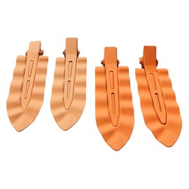 Mibella Beauty & Co Hair Clips Set of 4 Orange Wavy Metal Clips Trend Collection Hair Accessories - 28654