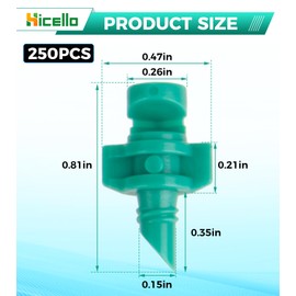 250PCS 180 Degree Misting Nozzle Irrigation, Sprinklers Sprayer for Garden Irrigation System, Micro Sprayer Refraction Automizing Drippers