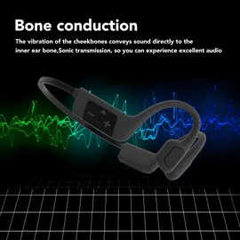 Bone Conduction Headphone, BT Open Ear Headphone, IPX8 Waterproof Sports Headset, Cordless Earphones for Running Cycling Walking Hiking Driving Workouts (Orange)