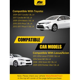 MIKKUPPA Ignition Coil Pack and Spark Plugs - Set of 4 Replaces# UF596 & 4912, Compatible with Toyota Corolla Matrix Prius Lexus Scion IM XD Pontiac Vibe 1.8L L4 UF619 90919-02258