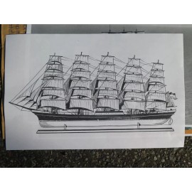 Unbranded Preussen sailing ship 5 master line drawings