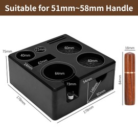 ANTREATU Espresso Tamping Station with 6-Needle WDT Tool - Washable Coffee Tamper Station for 51/54/58mm Portafilters and Tamper, Espresso Organizer with Slot ＆ Drawer