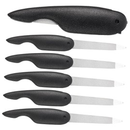 VICASKY 6pcs Double Sided Nail Art Tools Metal Nail Files Shaper and Buffer Portable Fingernail File for Manicure