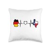 German Texas Flag - Germany Texas Heartbeat Throw Pillow