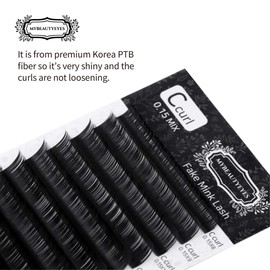 Eyelash Extensions - Fake Mink Lashes - Individual Eyelash Extension Accessories - Salon Use - D Curl -Thickness 0.07 - 0.20 mm and Length 8-15 mm or Mixed Lengths 0.20mm