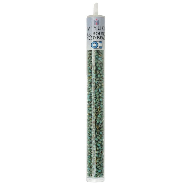 Picasso Seafoam Green 22 gramos Miyuki Round Rocailles 8/0 cuentas