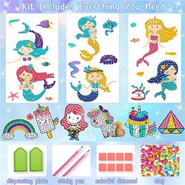 5D Diamond Painting Sticker Set for Children, 23 Pieces DIY Cartoon Animal Painting Animals Diamond Sticker Kit [Diamond Pictures for Children] Diamond Painting Kits for Stickers Colour Girl Boy Gift