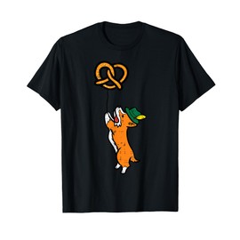 Oktoberfest Dog Corgi Pretzel German Bavarian Kids Women Men T-Shirt
