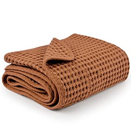 Waffle Baby Blankets, Nursery Blankets for Boys Girls, Swaddle Blankets Neutral Soft Lightweight Toddler and Kids Throw Blankets(Brown)
