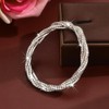 Douxsu Bling Rhinestone Stretch Tennis Bracelet for Women, Sparkly Silver