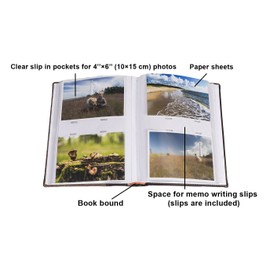 Nature-Inspired Slip-in Album for 200 Photos 10 x 15 cm - Small Photo Album for Inserting with Durable Pockets & Extra Space for Notes Easy to Use Photo Album as a Gift for Family