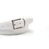Mens 30mm (1.25") Suit Trouser Feather Stitched Leather Belt White