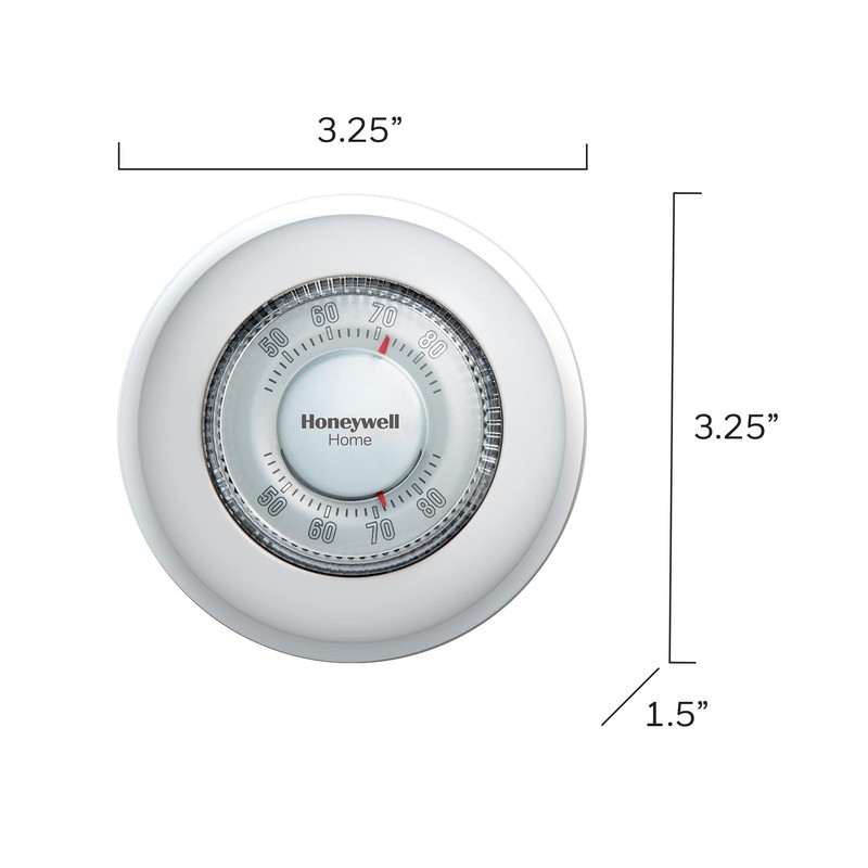 Honeywell Home CT87K1004 The Round Heat Only Manual Thermostat,Large,White,Large