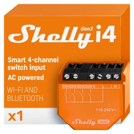 Shelly i4 Gen3 | WiFi & Bluetooth Smart 4-digital inputs controller of Shelly Relays | Home Automation | Compatible with Alexa & Google Home | iOS Android App | No Hub | Remote Control | Multi-Click