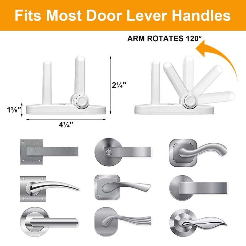 Jolik Improved Childproof Door Lever Lock(4 Pack) - Child Door