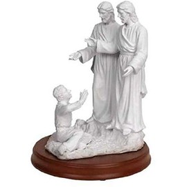One Moment In Time S10 Joseph Smith First Vision 11" White Marble Ask of God Statue LDS CTR