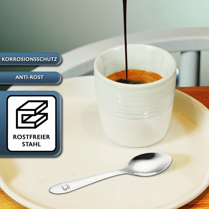 Small Coffee Spoon, Stainless Steel, 48 Pieces, 10 cm, Suitable