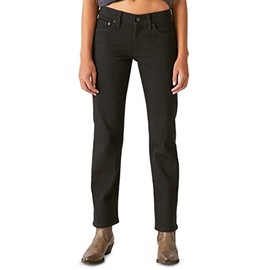 Lucky Brand Women's Mid Rise Sweet Straight Jeans, Clean Black, 29W x 30L