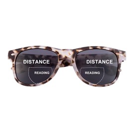 SKYWAY Bifocal Reading Sunglasses For Women Men, Fashion Classic Sun Readers With Spring Hinge UV400 Protection White Tortoiseshell +1.0