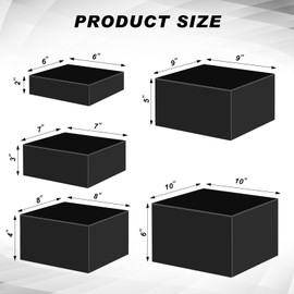 Sintuff Set of 5 Acrylic Cube 5 Sizes Display Nesting Risers with Hollow Bottoms Acrylic Boxes for Display Acrylic Risers Display Stands Plastic Cube Stand for Table Decor (Black)