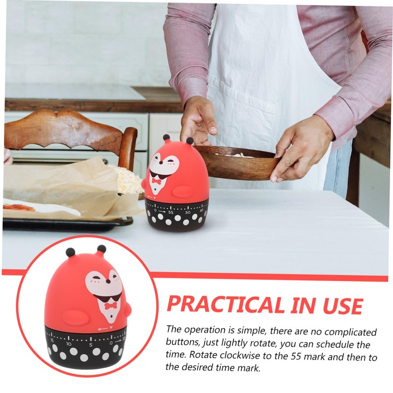 SHOWERORO Adorable Mechanical Kitchen Timer Creative Reminder for Study Cooking