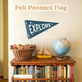 MOFUYU Nursery Decor Pennant Banners Flags,Camping Decor Wall Hanging Felt Banner Decor for Toddler,Boy Room,Nursery,Kids Playroom,Lake House 7.4x14 Inch