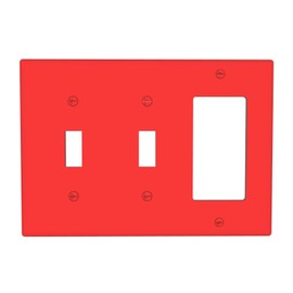 Red 3-Gang 2-Toggle 1-GFCI/Decorator Combination Light Switch Decorative Triple Combo Device Switches/Rocker Outlet Covers and Wall Plate