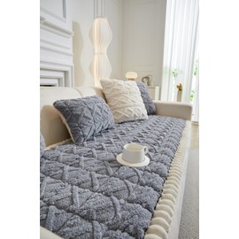 Mitid Sofa Cover Fuzzy Couch Cover for Pet, Couch Covers for Dogs Washable Non-Slip Sofa Slipcover Cushion Protector Pets Friendly Mat Bed