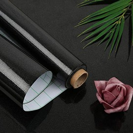Oxdigi Black Contact Paper Decorative 24 x 196 inches for Cabinets Countertops Kitchen Shelves Liner Glossy Glitter Self Adhesive Film Peel and Stick Waterproof Removable Wallpaper