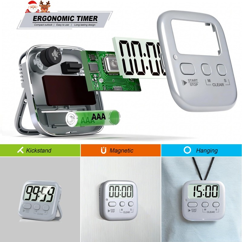 Antonki 2 Pack Digital Timer for Kids, Magnetic Countdown Kitchen