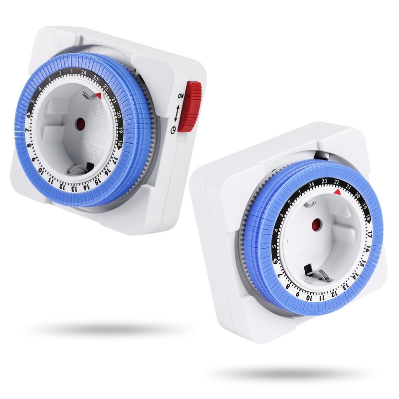 Adiwo Mechanical Timer, Pack of 2 Analogue Timer for Indoor