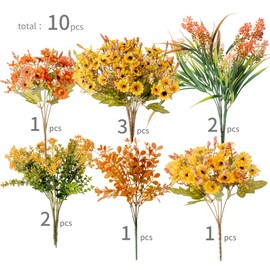 Clycaloor Artificial Fall Flowers for Outdoors Thanksgiving Autumn Decor Decorations for Home