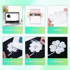 Aoder White Puff Vinyl Heat Transfer, 12"x6ft White HTV 3D Puff Heat Transfer Vinyl, Puffs Iron On Vinyl for T Shirt Compatible with Cricut & Cameo (White)