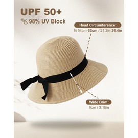 Zylioo L Straw Hats Large UV Protection Sun Hat for Big Heads Wide Brim Summer Holiday Hat