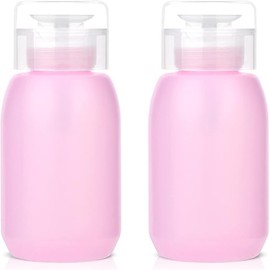 MEKK Acetone Pump Dispenser,Push Down Pump Dispenser Empty Alcohol Dispenser Push Down Nail Polish Remover Pump One-Touch Pump Bottle Dispenser for Nail Polish & Makeup Remover 2 Pack 200ML(6.8oz)