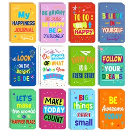 24 Pcs Mini Colorful Notebooks, Funny Motivational Journals Notepads Inspirational Notepads Small Pocket Notebook for Kids Teacher School Office Gift Bulk Prizes Travel Supplies (Colorful)
