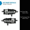 TRQ Interior Inside Charcoal Door Handle Pair Set of 2