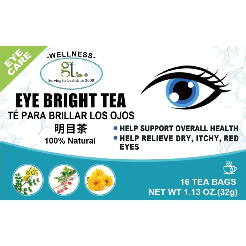 GT Eye Bright Tea, 1.13 Ounce Box (16 Tea Bags)